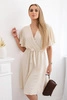 Kleid mit geschichtetem Ausschnitt beige