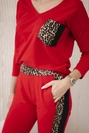 Set mit Leopardenmuster rot