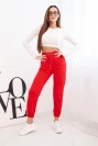 Damen Baumwollhose mit Gummizug in der Taille rot