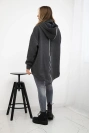 Insulated sweatshirt with a zipper at the back graphite