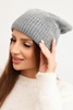 Women's winter wool hat with zirconia K453 gray