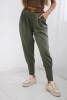 Pants with belt and pockets buttery-fabric khaki