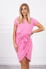 Tied dress with an envelope-like bottom pink