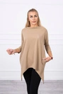 Sweatshirt with a bicycle print camel
