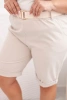 Dámské bavlněné šortky Plus Size s páskem béžový