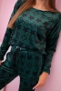 Women's velour set with monogram green + black