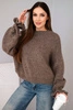 Women's sweater with mohair blend, thick weave and decorative sleeves fango