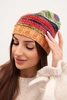 Hat with fleece Krystyna K207 neon green + orange