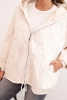 Women's quilted jacket with a hood light beige