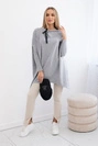 Oversize-Sweatshirt mit asymmetrischen Seiten grau
