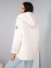 Women's quilted jacket with a hood light beige