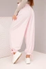 Women's trousers with wide legs and ties at the bottom candy pink
