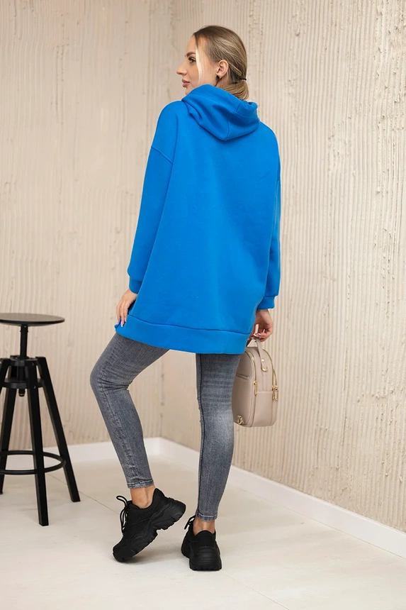 Insulated sweatshirt with press studs mauve blue