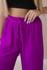 Trousers with a wide waistband dark purple