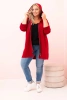 Bluza damska Plus Size z wiskozą rozpinana z kapturem czerwona
