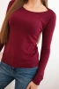 Women's viscose sweater with a round neckline and fitted cut burgundy