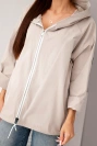 Damen Frühlingsjacke mit Kapuze und Kordelzug dunkelbeige