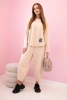 Cotton sweatshirt pants set dark beige