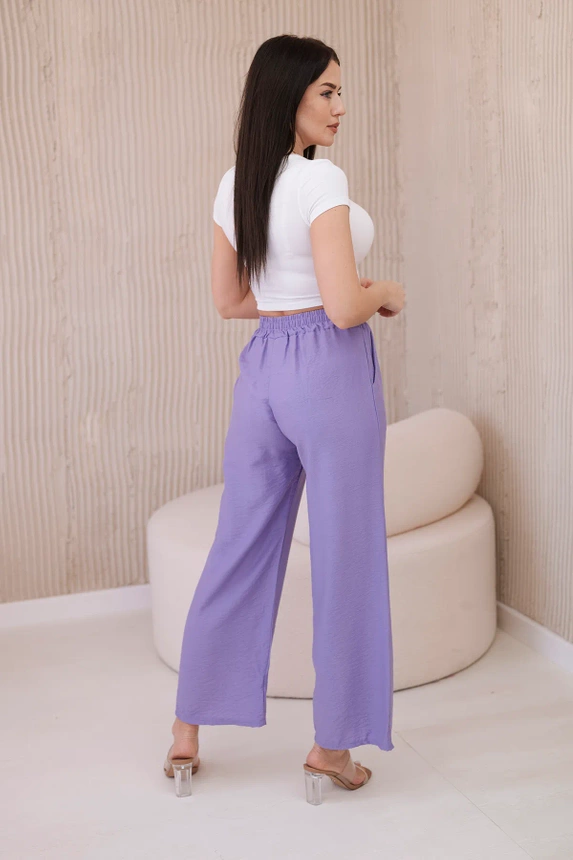 Viscose wide-leg trousers violet