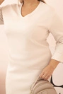Dámska sukňa Plus Size maslová s dekoltom V a rukávom béžová