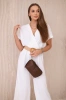Overalls with a decorative belt at the waist white
