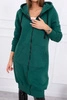Long insulated sweatshirt with a hood dark green