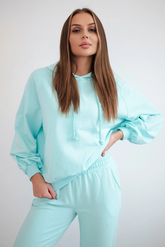 Sweatshirt set with a hood mint