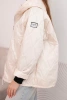 Damenjacke Frühlings gepolstert mit Kapuze und Reißverschluss beige