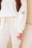 Viskose-Set Sweatshirt + Hose weiß