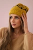 Women's cap Kira K374 mustard+black