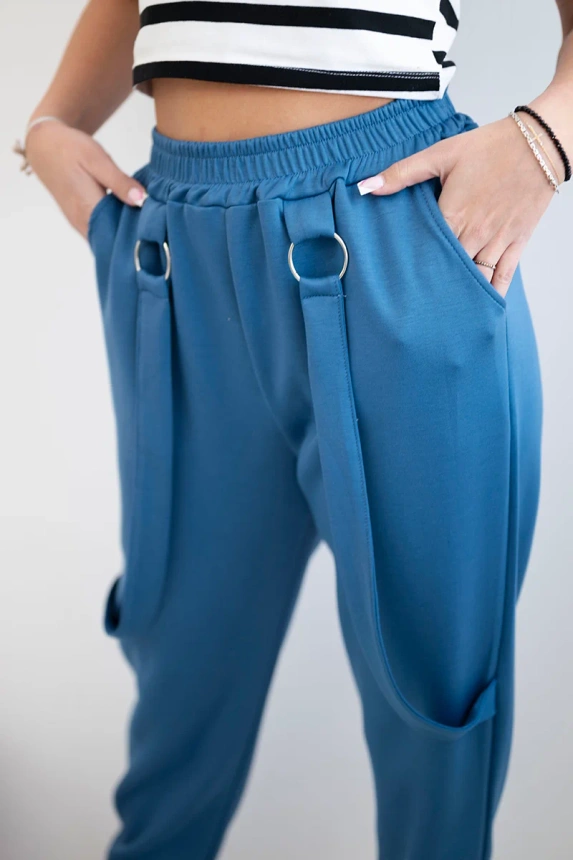 Hose mit Zierstreifen butterweichem Stoff denim