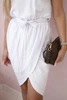 Tied dress with an envelope-like bottom white