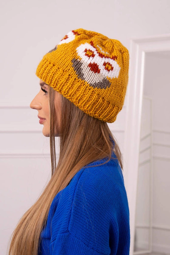 Moteriška kepurė Ofelia K349 mustard