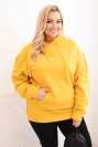 Women's Plus Size Loopback Hoodie with Kangaroo Pocket mustard