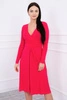 Dress cut under the bust, long sleeve fuchsia