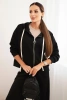 Women's set with wide leg pants and zip-up sweatshirt black