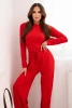 Damen-Set aus Viskose mit Bluse und weiten Hosen rot