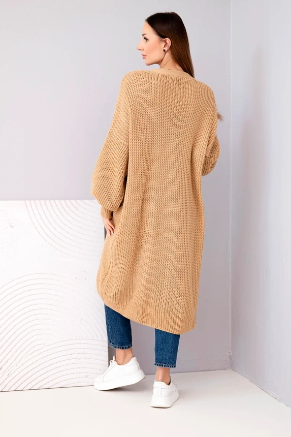 Pullover lange Strickjacke kamel