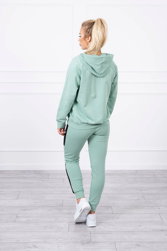 Sports set with stripes dark mint