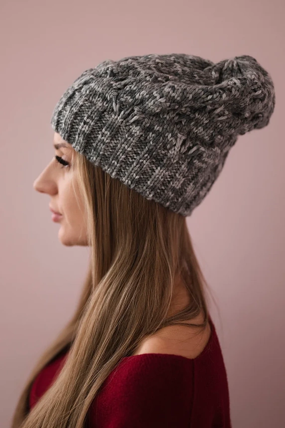 Cap with fleece Roksana K209 dark gray