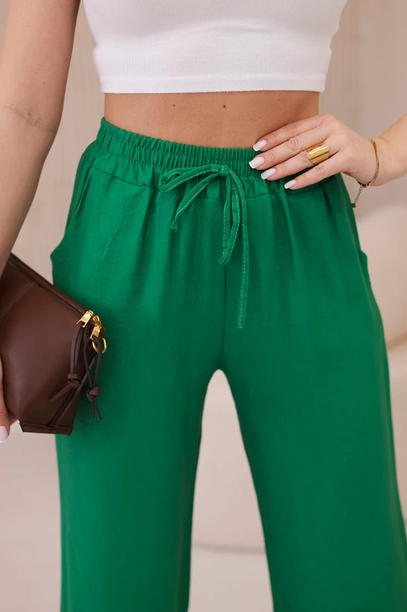 Viscose wide-leg trousers green