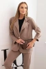 Komplet damski Punto elegancka marynarka i spodnie fango