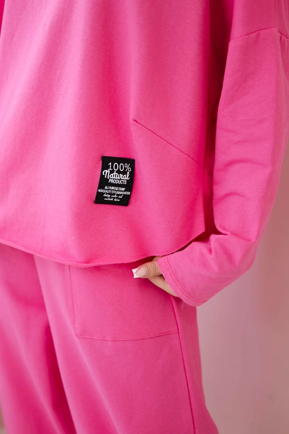 Cotton sweatshirt pants set light pink