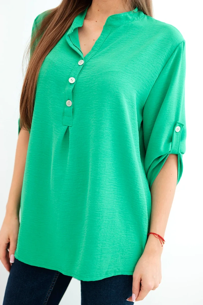 Bluse mit längerem Rücken grün
