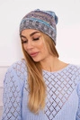 Čapica s fleece Klaudia K255 námorná+sivá
