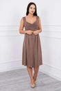 Kleid mit breiten Trägern cappuccino