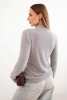 Women's alpaca sweater with a mock turtleneck gray
