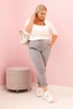 Damenjeans stonewashed Plus Size mit Viskose und Gummi grau