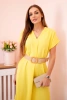 Kleid mit dekorativem Gürtel gelb