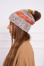 Cap with fleece Pola K267 mocca + mustard